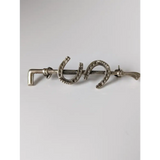 Silver Steed Double Shoe Silver Brooch / Stock Tie Pin Cane Brooches