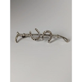 Silver Steed Double Shoe Silver Brooch / Stock Tie Pin Cane Brooches