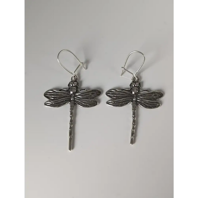 Silver Steed Dragonfly Dropped Earrings Earrings