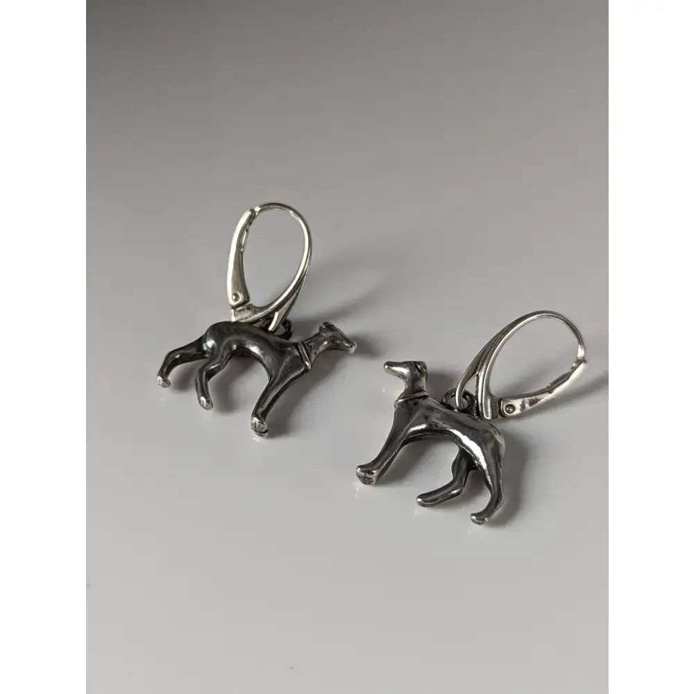 Silver steed dropped greyhound earrings with sleek silver finish and lever-back closures perfect for everyday wear
