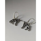 Silver steed dropped greyhound earrings with sleek silver finish and lever-back closures perfect for everyday wear