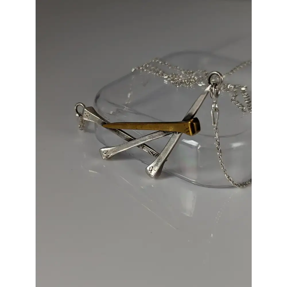 Silver Steed Elegant Hoof Nails Necklace Necklaces