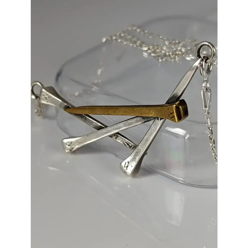 Silver Steed Elegant Hoof Nails Necklace Necklaces