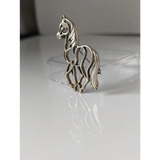 Silver Steed Elegant Piaffe Horse Silver Brooch / Stock Tie Pin Brooches