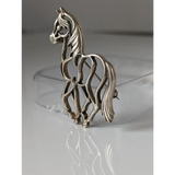 Silver Steed Elegant Piaffe Horse Silver Brooch / Stock Tie Pin Brooches