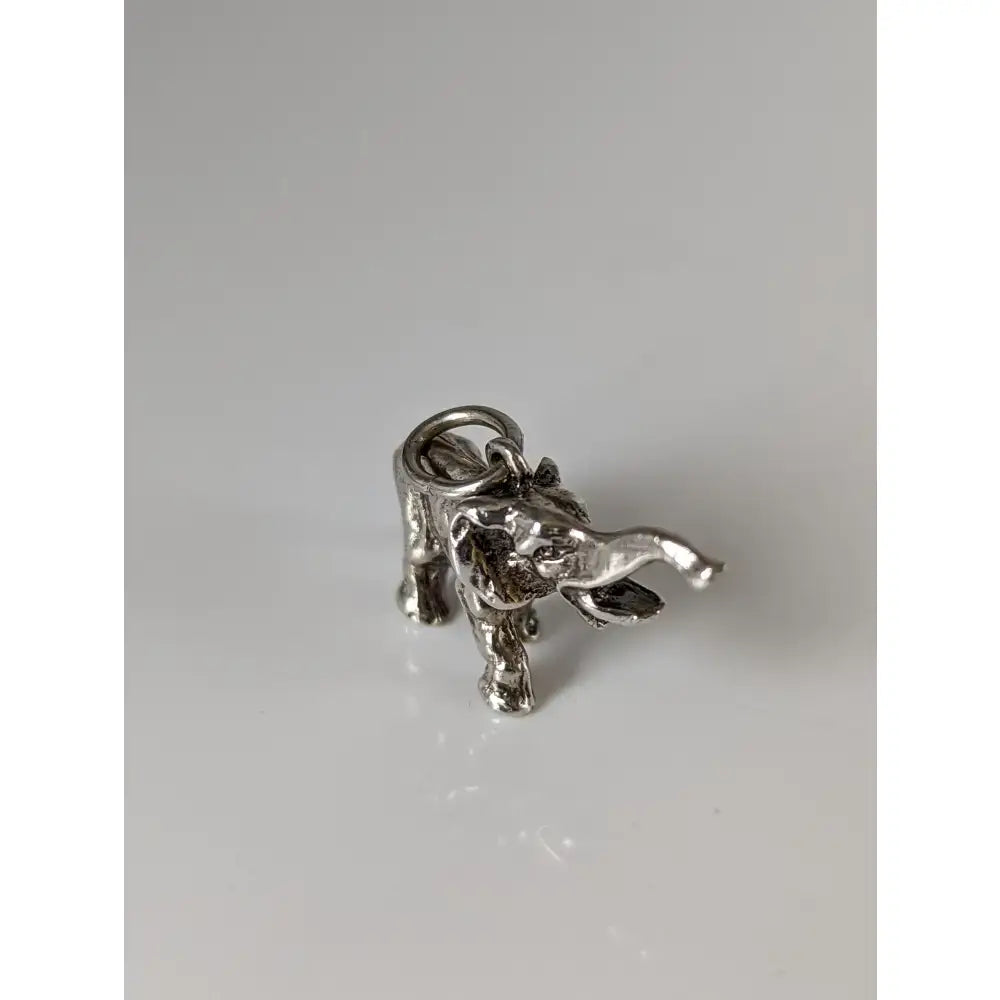 Silver steed elephant silver pendant with detailed sculpted features and polished metallic finish perfect for equestrian jewelry