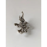 Silver steed elephant silver pendant with textured surface and small ring perfect for equestrian jewelry fans