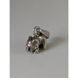 Silver steed elephant silver pendant featuring a detailed silver elephant charm with polished metallic finish perfect for equestrian jewelry