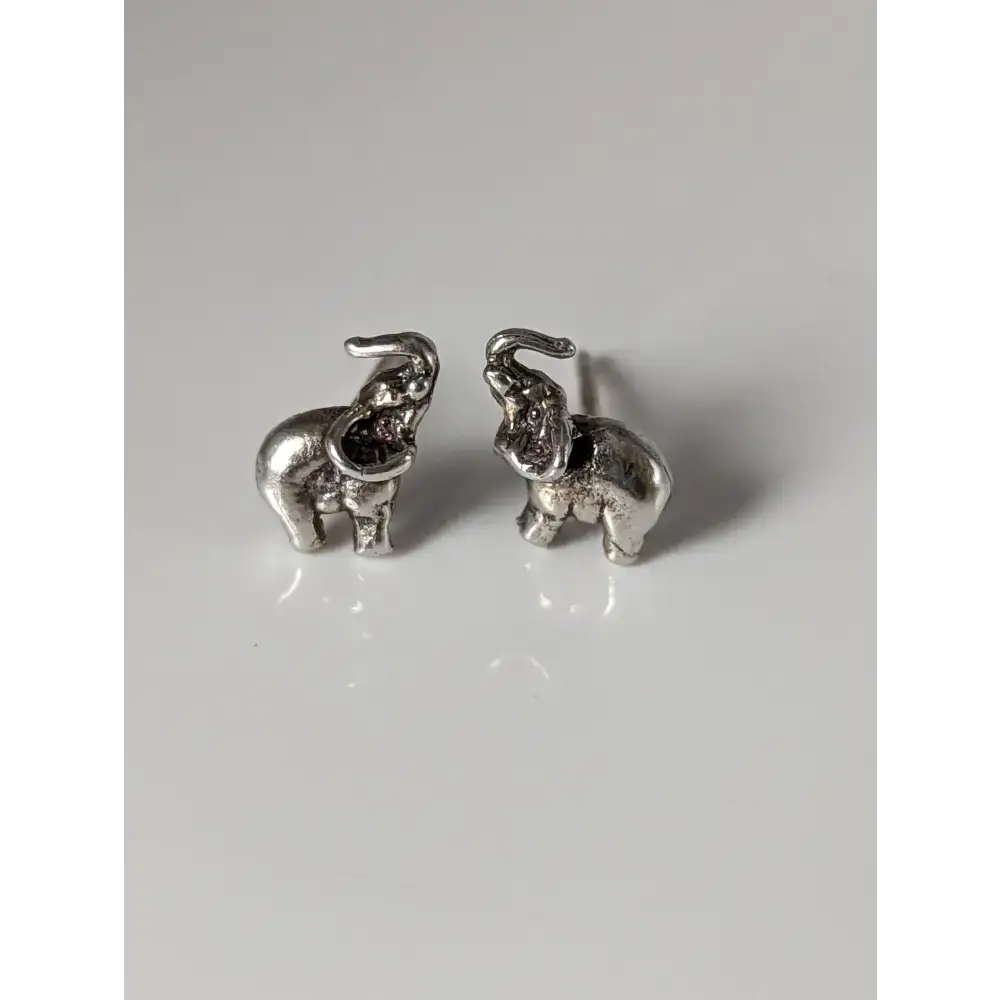 Silver Steed Elephant Stud Earrings Earrings