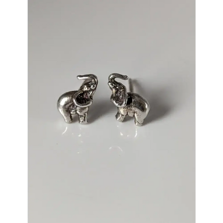 Silver Steed Elephant Stud Earrings Earrings