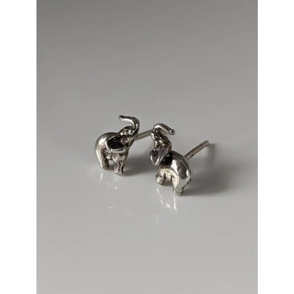 Silver Steed Elephant Stud Earrings Earrings