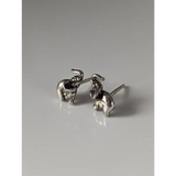 Silver Steed Elephant Stud Earrings Earrings