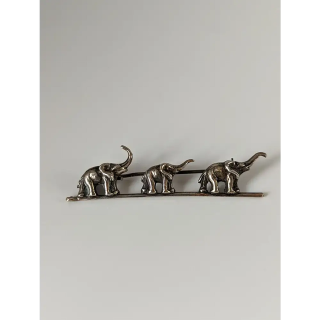 Silver Steed Elephants Silver Brooch Brooches