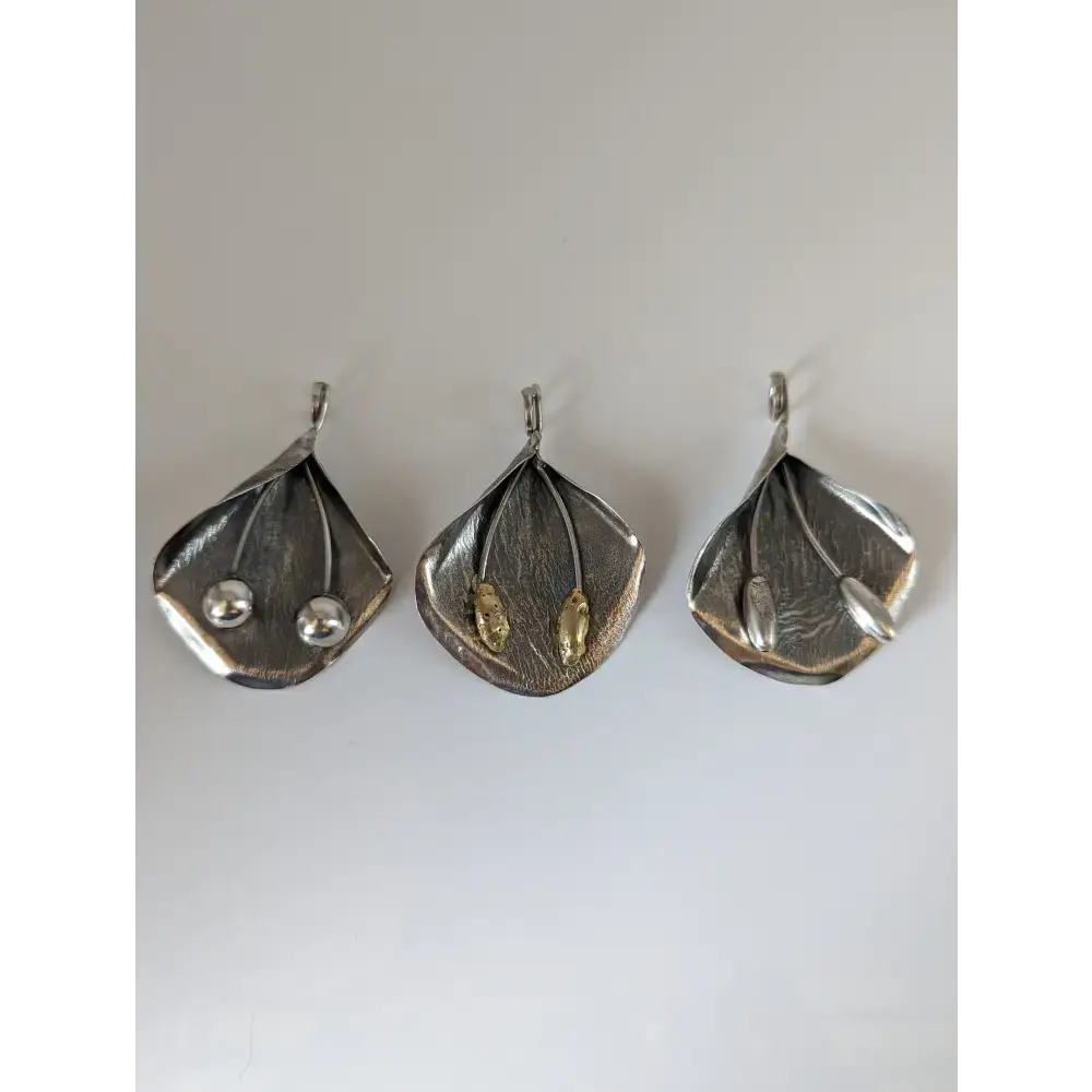 Silver Steed Extravagant Leaf & Stems Silver Pendant Gold Pendant