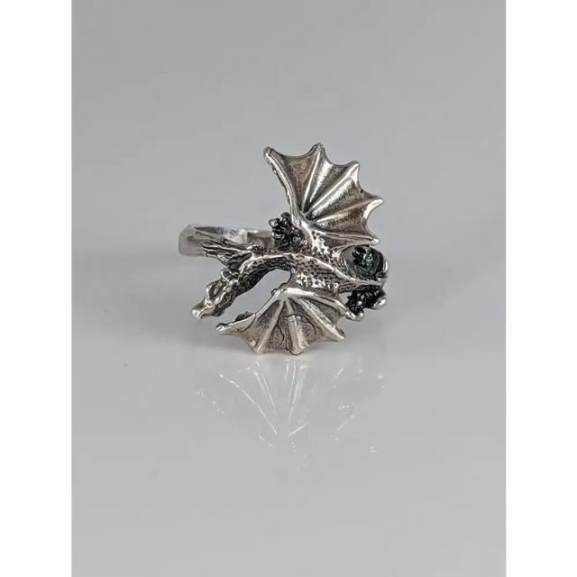 Silver Steed Fantasy Dragon Ring P Rings