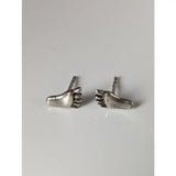 Silver steed silver feet stud earrings with detailed toe impressions and polished metallic finish