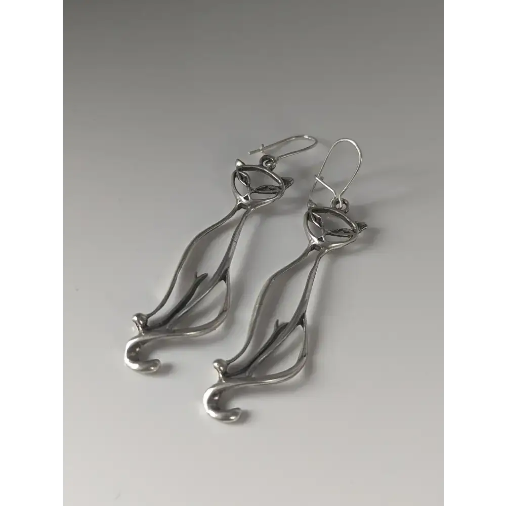 Silver Steed Feline Silver Dropped Earrings Earrings