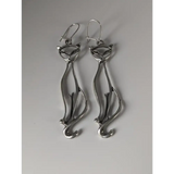 Silver Steed Feline Silver Dropped Earrings Earrings