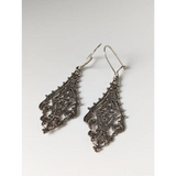 Silver Steed Filigree Crest Dropped Earrings Earrings