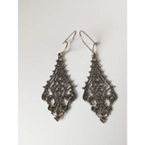 Silver Steed Filigree Crest Dropped Earrings Earrings