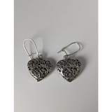 Silver Steed Filigree Heart Dropped Earrings Earrings