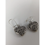 Silver Steed Filigree Heart Dropped Earrings Earrings