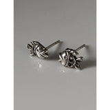 Silver steed fish stud earrings with detailed scales and fins fish stud earrings in silver metal