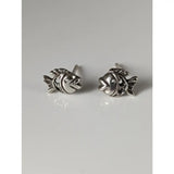 Silver steed fish stud earrings featuring detailed scales and fins in shiny silver fish stud earrings design