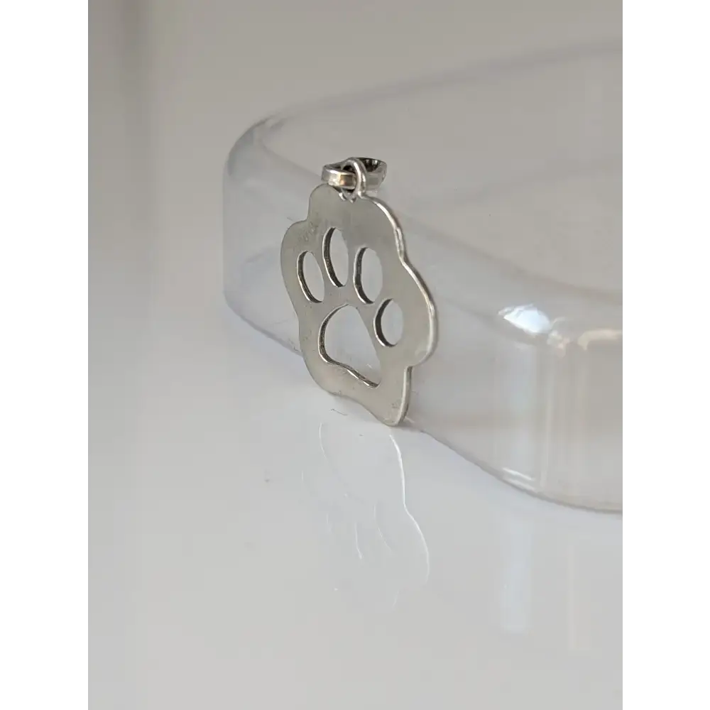 Silver Steed Flat Paw Print Silver Pendant Pendant