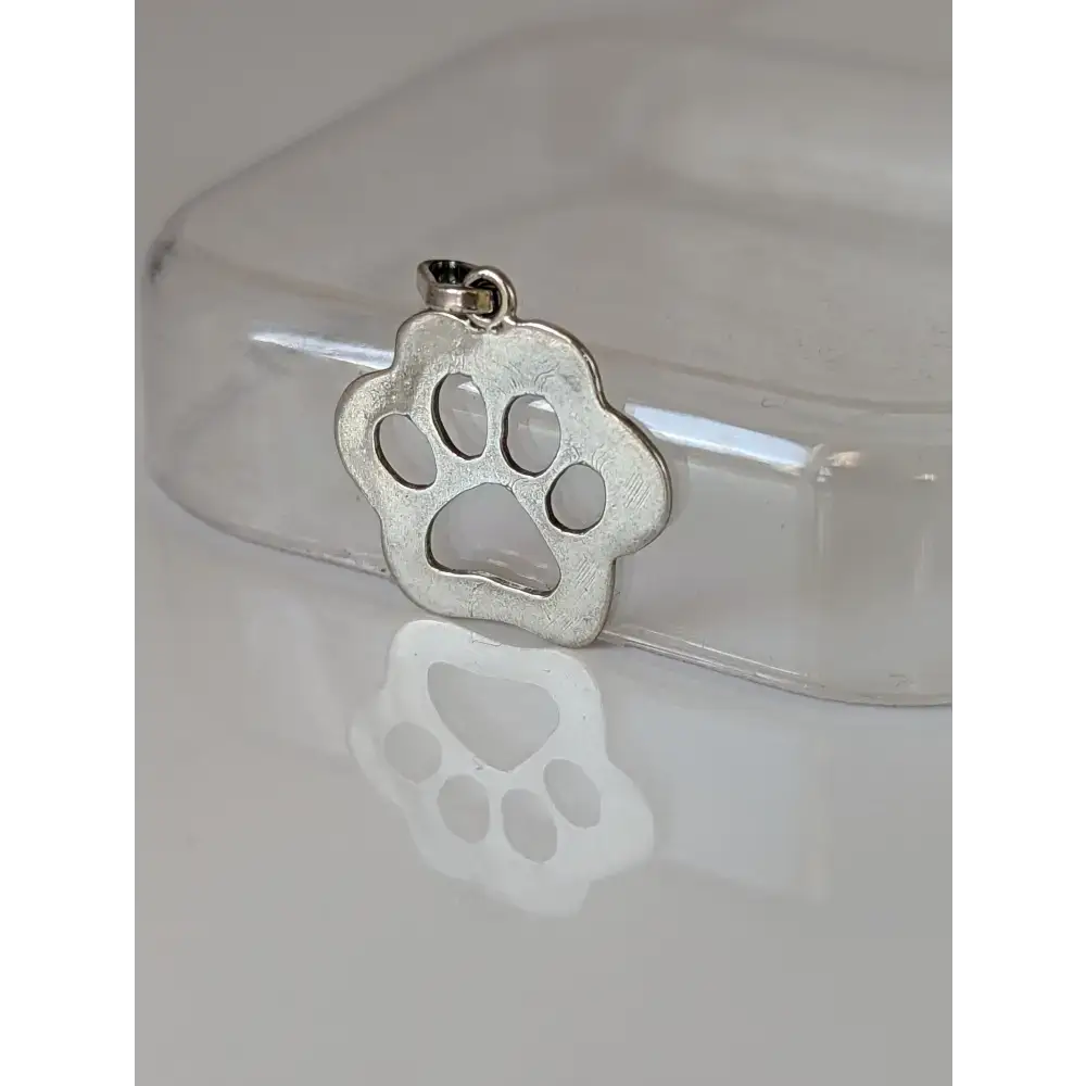Silver Steed Flat Paw Print Silver Pendant Pendant