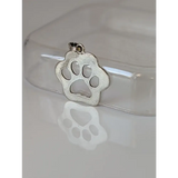 Silver Steed Flat Paw Print Silver Pendant Pendant