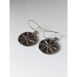 Silver Steed Flower in a Circle Dropped Earrings Earrings