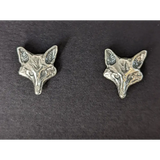 Silver Steed Fox Head Stud Earrings Earrings