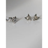 Silver steed fox head stud earrings and ring set featuring detailed silver fox head stud design