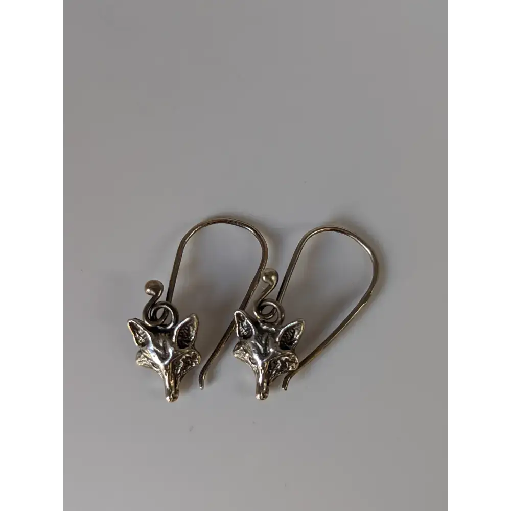 Silver Steed Fox Long Dropped Earrings Earrings