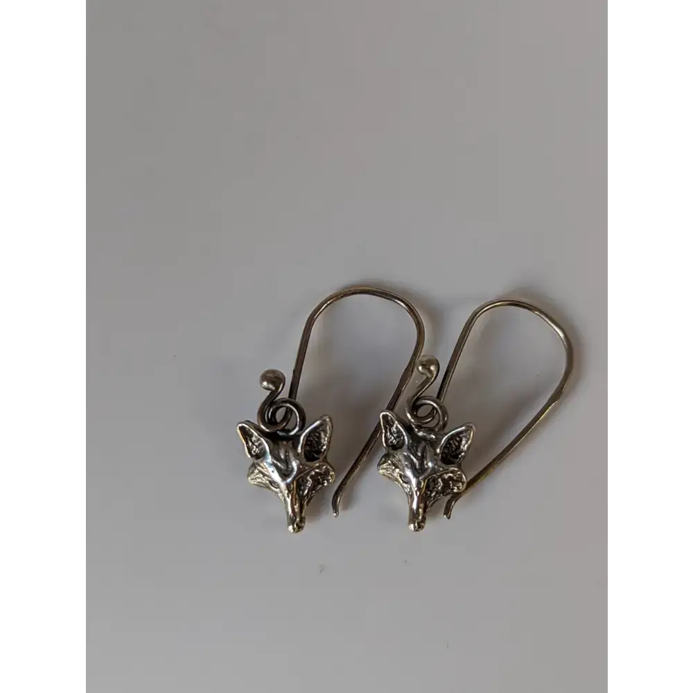 Silver Steed Fox Long Dropped Earrings Earrings