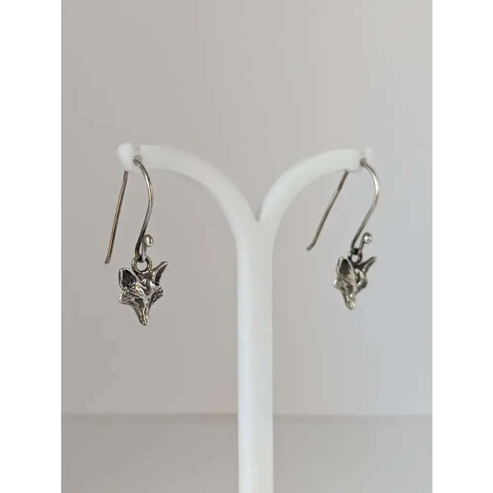 Silver Steed Fox Long Dropped Earrings Earrings