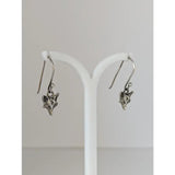 Silver steed fox long dropped earrings featuring silver fox head design with intricate detailing and polished finish