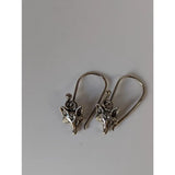 Silver steed fox long dropped earrings featuring silver fox head design with intricate detailing and polished finish