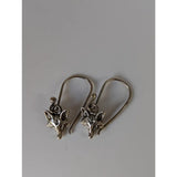 Silver steed fox long dropped earrings featuring silver fox head with intricate detailing and hook clasps from fox collection