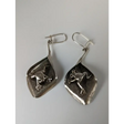 Silver Steed Frog on a Leaf Dangling Earrings Earrings