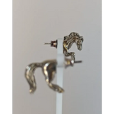 Silver Steed Front and Hind Horse Studs Earrings Earrings