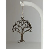 Silver steed fruit sterling silver tree dangling earrings with intricate branching design and small spherical accents