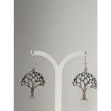 Silver steed fruit sterling silver tree dangling earrings with intricate beaded branch details and classic hook closure