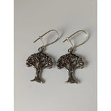 Silver steed fruit dropped earrings featuring silver steed fruit tree design with intricate filigree and hook closures