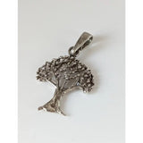 Silver steed fruit tree silver pendant with intricate filigree design and clear stones in sterling silver