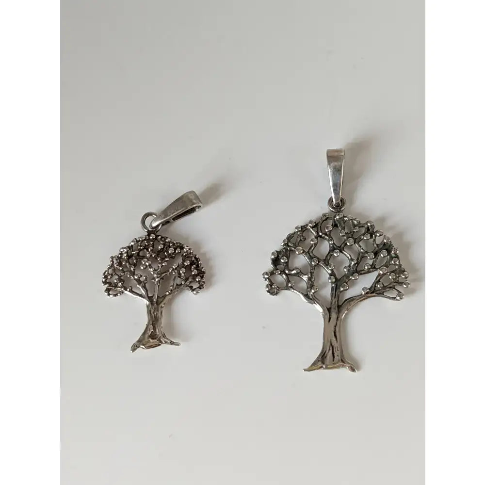 Silver steed fruit tree silver pendant featuring sterling silver with intricate branches and clear stones