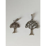 Silver steed fruit tree silver pendant featuring sterling silver with intricate branches and clear stones