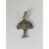 Silver steed fruit sterling silver tree pendant with intricate branches and clear stones details