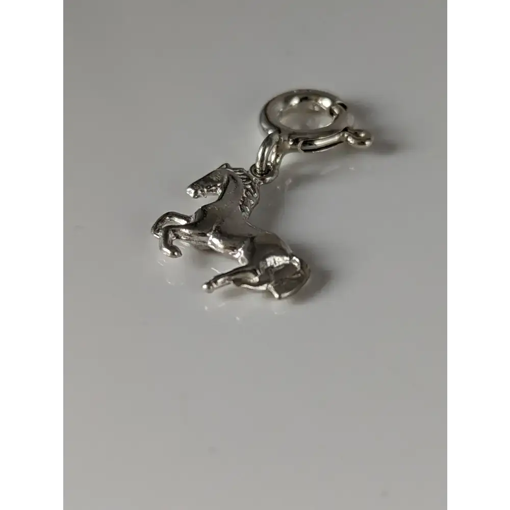 Silver Steed Galloping Horse 2 Silver Charm Charms